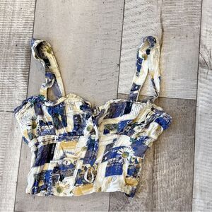 Urban Outfitters Blue Valentina Bustier Tank Top
